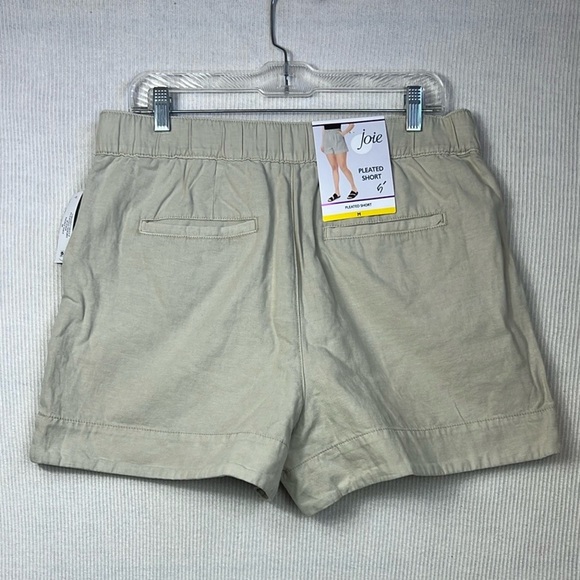 NWT Joie Linen Cotton Blend Pleated High Waist Shorts Size M Beige Pockets Y2K - Picture 7 of 16
